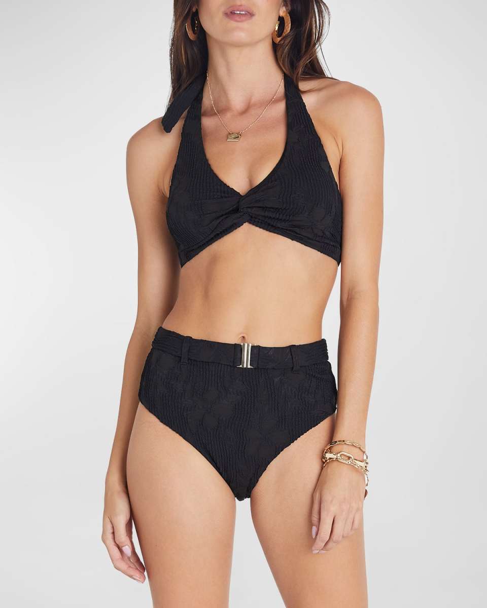 Raven Marilyn Belted High-Waisted Bikini Bottoms